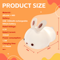 Squishy Cute Bunny Rechargeable Silicone Night Light for Kids Bedroom Nursery