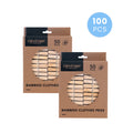 Premium Bamboo Clothes Pegs – 100 Pack Natural Laundry Pegs