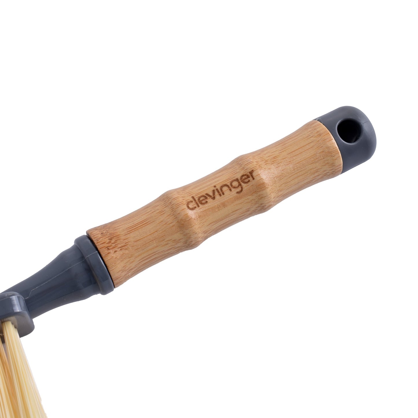 Clevinger Dustpan & Brush Set - Bamboo Handle, Built-in Scraper