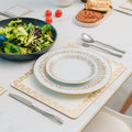 Premium Clevinger MDF Placemat & Coaster Set – 8 Pieces with Gold Border