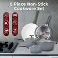 Premium Clevinger Non-Stick Cookware Set – 8 Piece Marble Coating