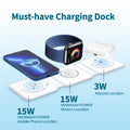 3-in-1 Wireless Charging Station with 15W Fast Charge for Apple Devices - SuperSaverAU - view 2