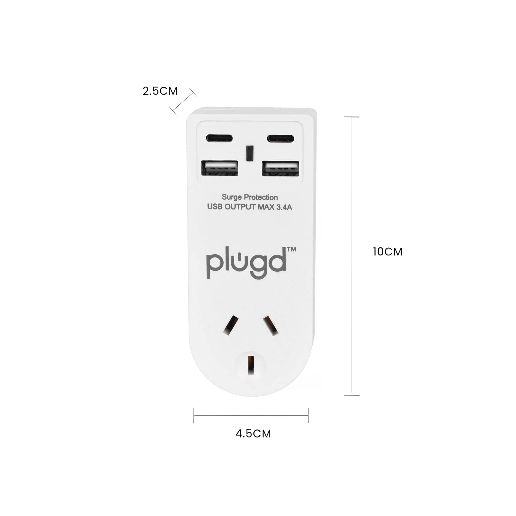 Premium 4 Port USB-A USB-C Wall Charger with Surge Protection