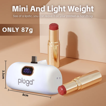 5000mAh Mini USB-C Fast Charge Power Bank - 18.5W