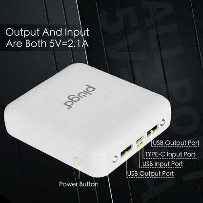 5000mAh Portable Power Bank with 4 Built-in Cables & LED Light