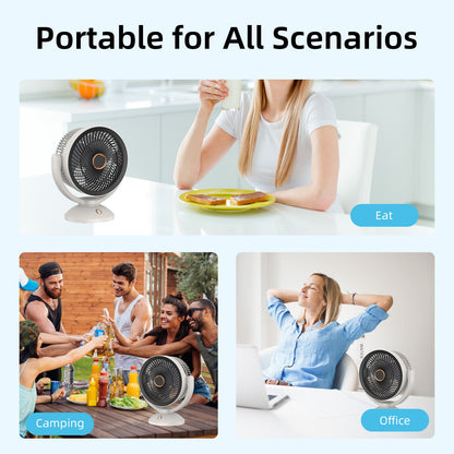 2000mAh Rechargeable Desk Fan - Stylish & Portable Cooling