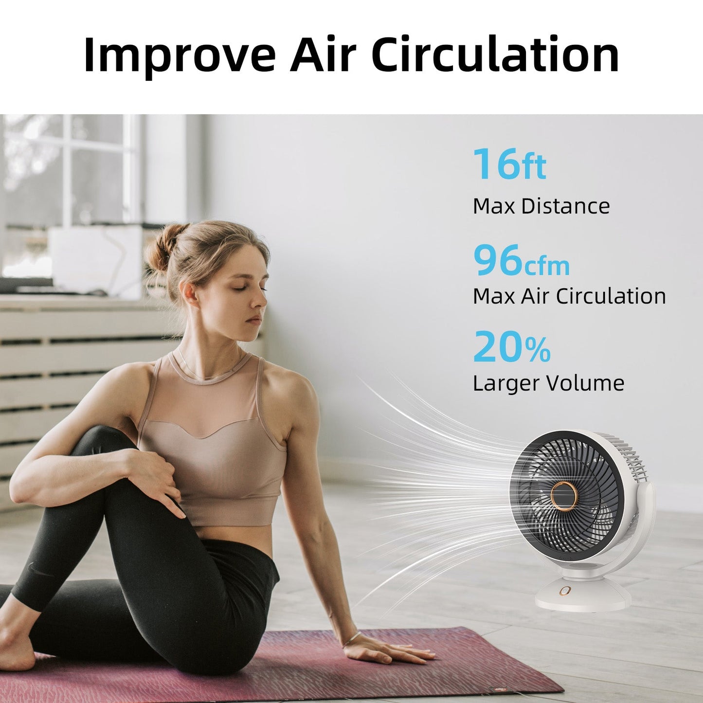 2000mAh Rechargeable Desk Fan - Stylish & Portable Cooling