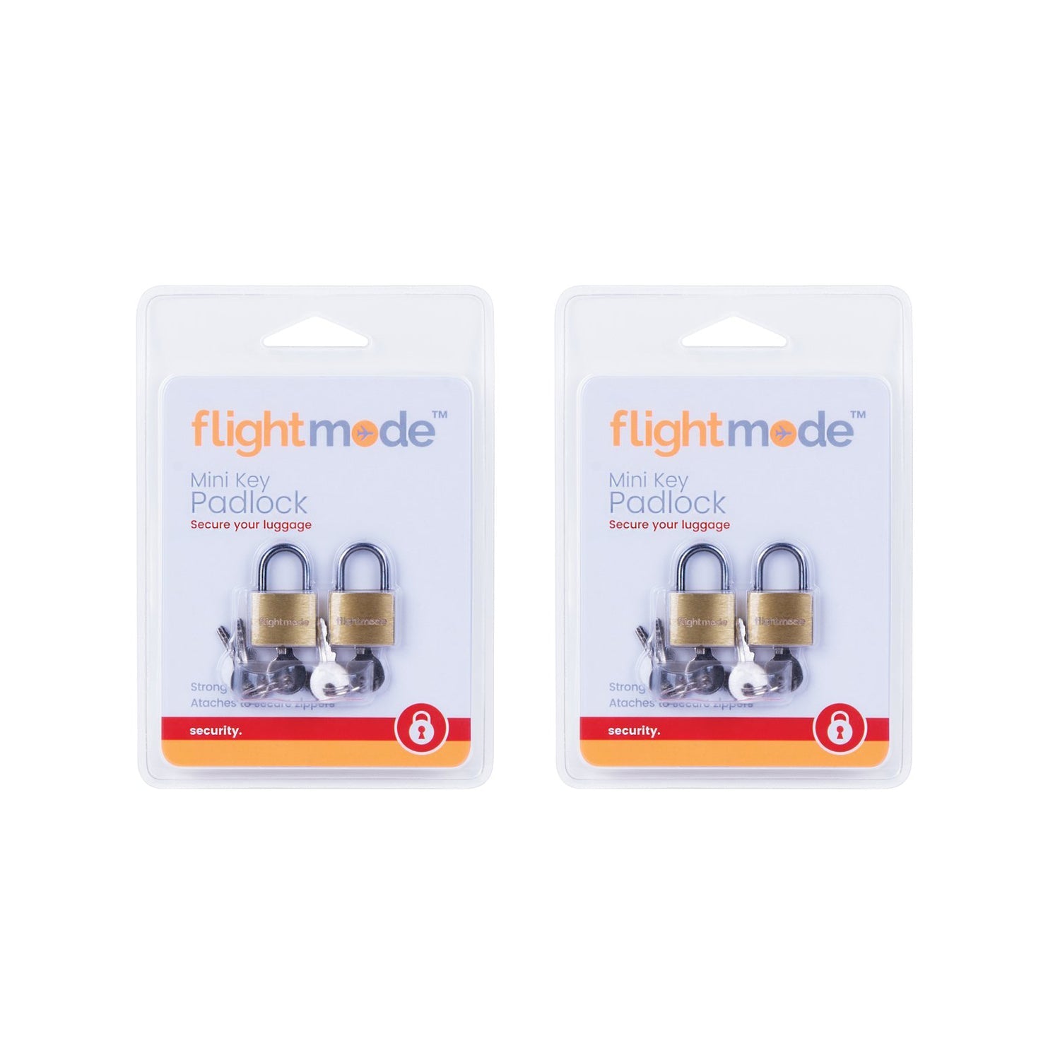 Flightmode Brass Padlocks with 3 Keys - 4 Pack, 20mm