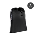 Premium Water-Resistant Travel Laundry Bags – Black 8 Pack with Drawstring