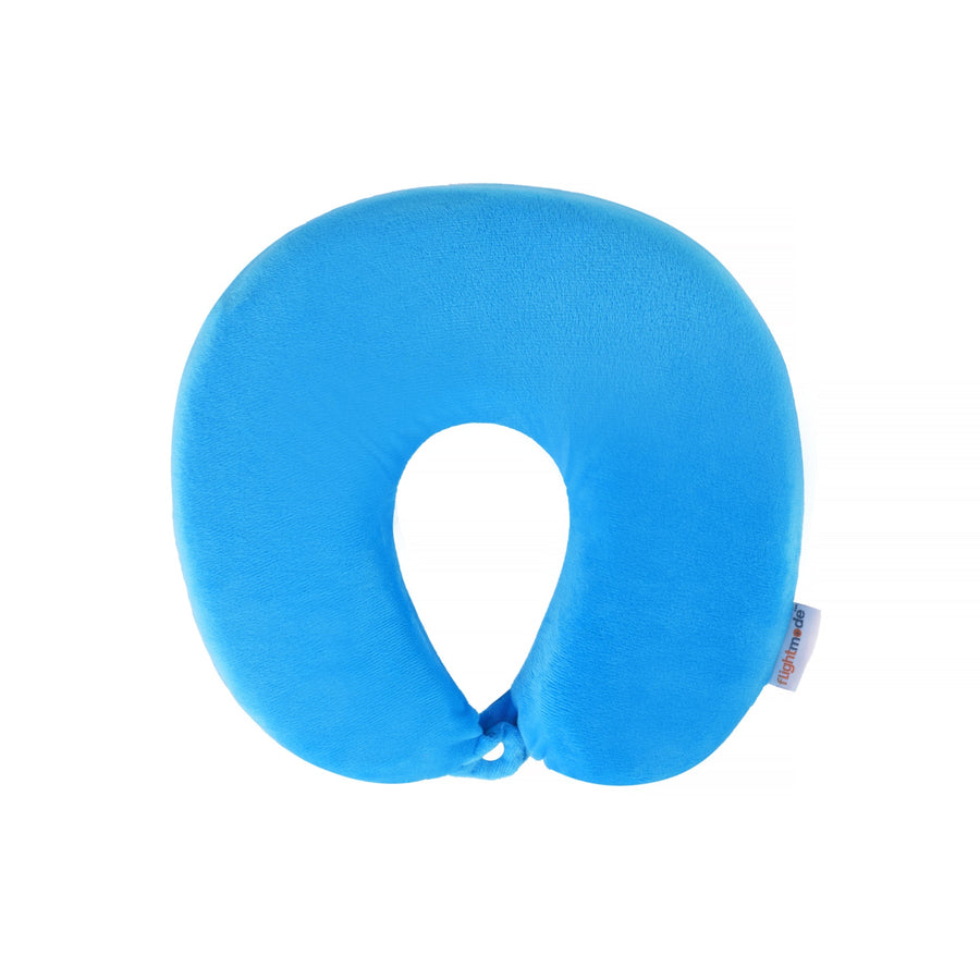 Premium Deluxe Memory Foam Travel Pillow – Blue with Snap Closure