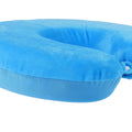 Premium Deluxe Memory Foam Travel Pillow – Blue with Snap Closure