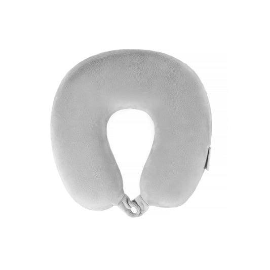 Deluxe Memory Foam Travel Pillow - 29x29x7cm, Removable Cover, Firm Support, Grey