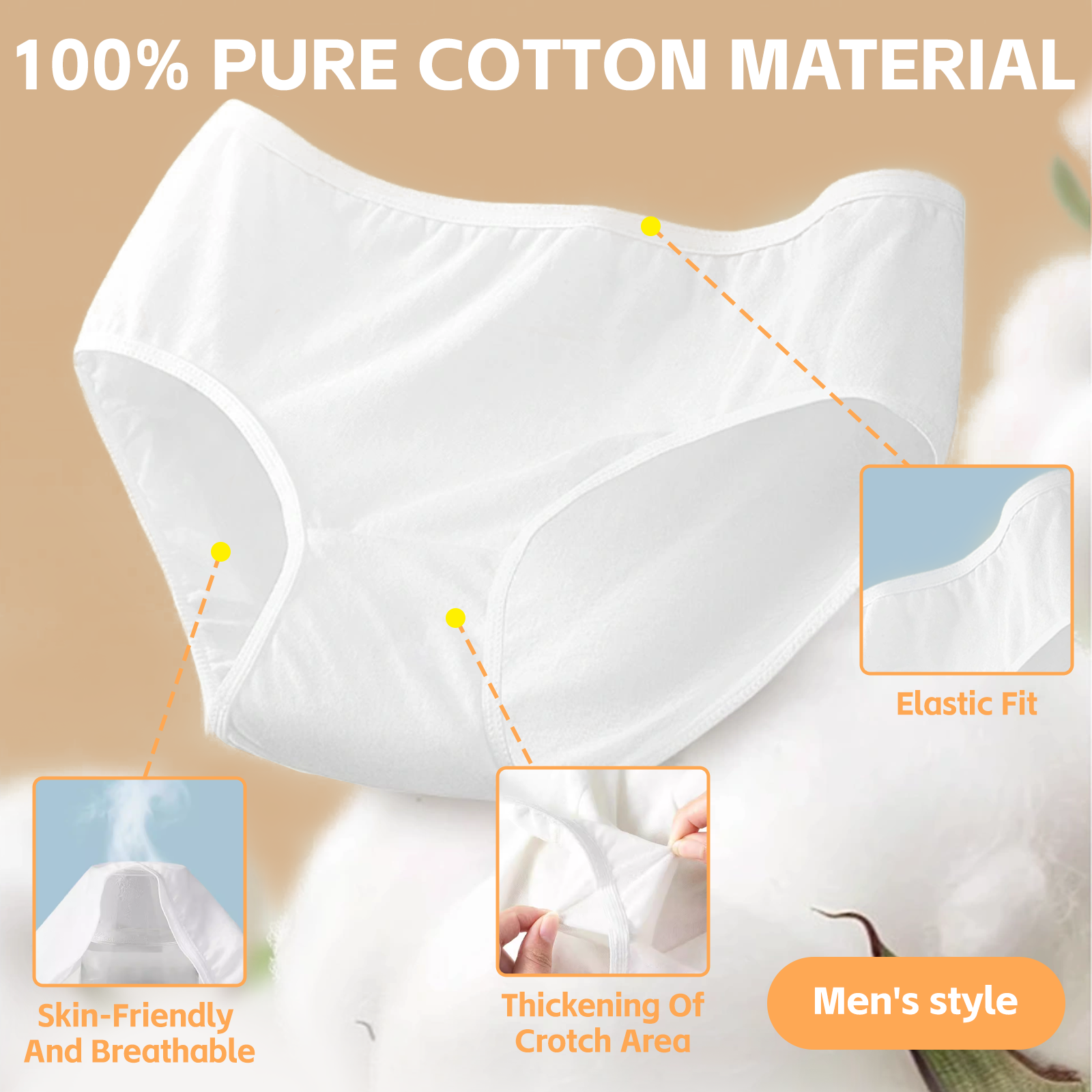 Flightmode Disposable Men's Underwear, 100% Cotton, XL/XXL, 5 Pcs, Lightweight - SuperSaverAU - view 4