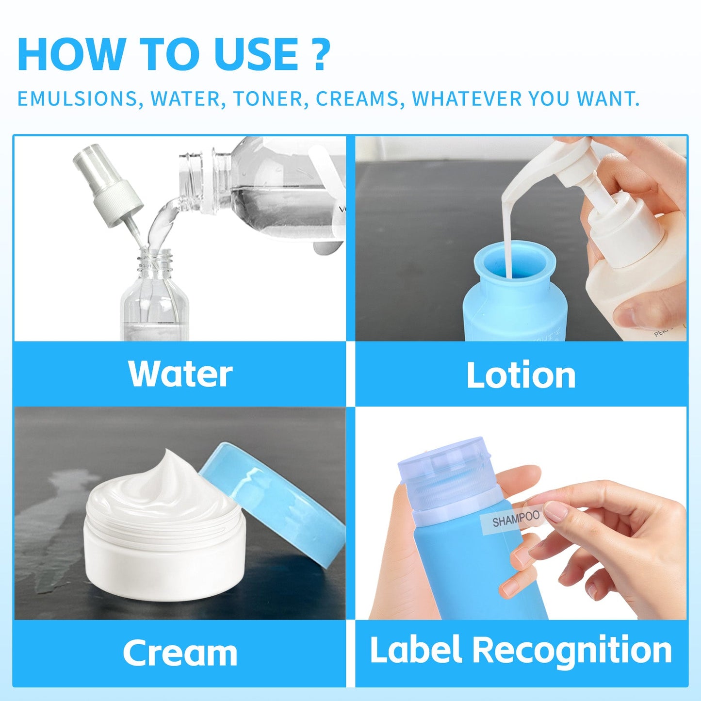 8 Pcs Travel Bottles Set for Toiletries