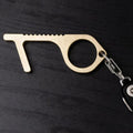 Antimicrobial Brass Hygiene Hand Key 4 Pack Door Opener and Button Press Tool