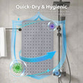 2-Pack Anti-Slip Grip Shower Mat 70×40 cm with 100+ Suction Cups, Quick-Dry - SuperSaverAU - view 3