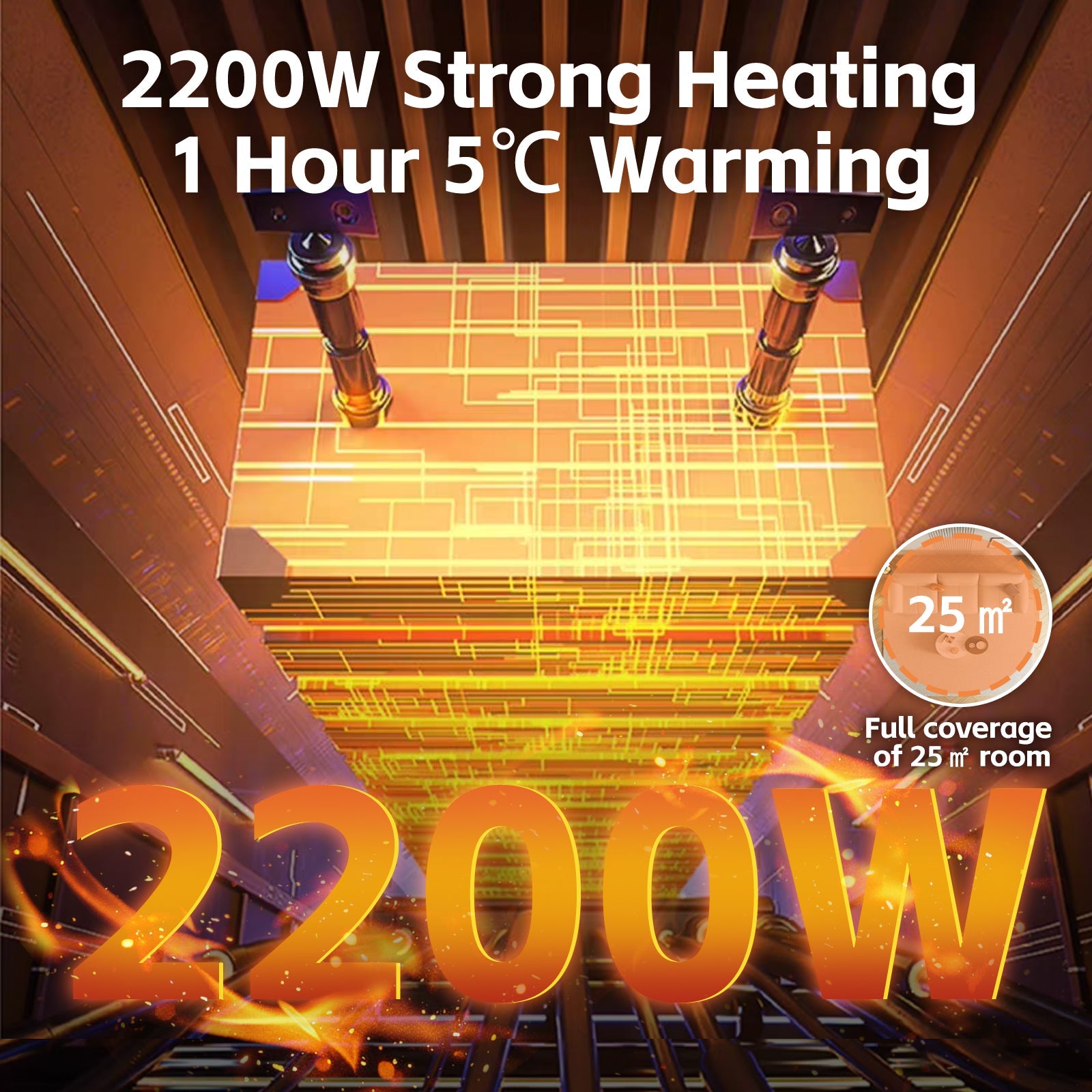 2200W Graphene Floor Electric Heater - Fast & Energy-Efficient Heating - SuperSaverAU - view 4