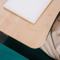 2 Pcs Portable Bamboo Lap Tray Workstation Laptop Table with Soft Micro Bead Base