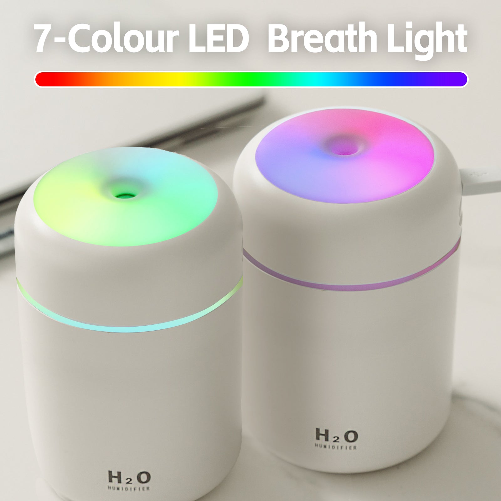 Living Today Mini LED Ultrasonic Humidifier 300ml - Perfect for Home & Nursery - SuperSaverAU - view 5