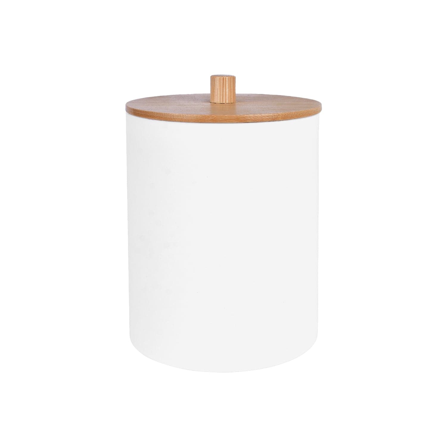 Bamboo Lid Cotton Swab Canister - Stylish Bathroom Organizer - SuperSaverAU - view 1