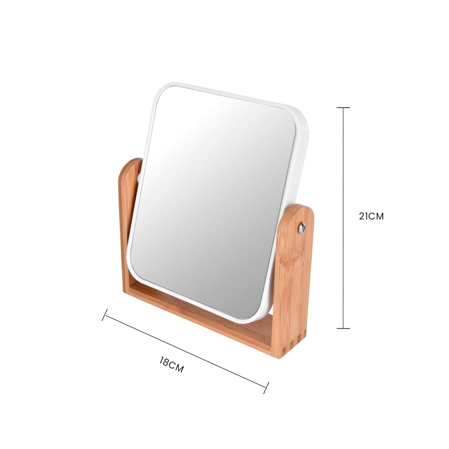 Bamboo Double Sided Makeup Mirror - 1x & 3x Magnification