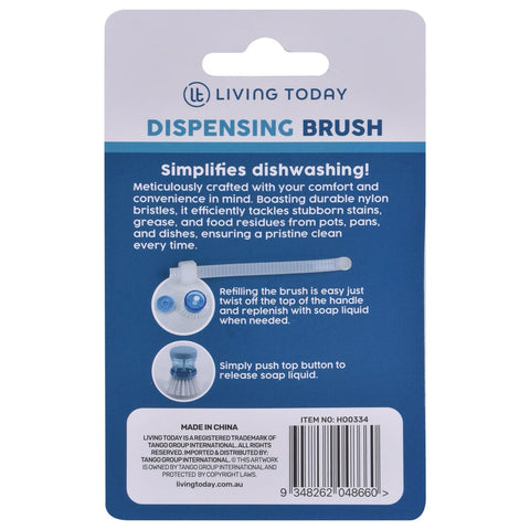 Soap Dispensing Kitchen Brush - Durable, Multi-use, 5.5 x 5.5 x 8.5cm - SuperSaverAU - view 2