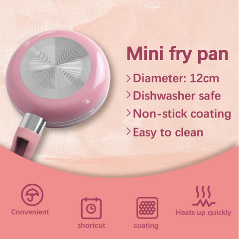 12cm Non Stick Mini Aluminium Frying Pan - Dishwasher Safe, Ergonomic Handle - SuperSaverAU - view 2