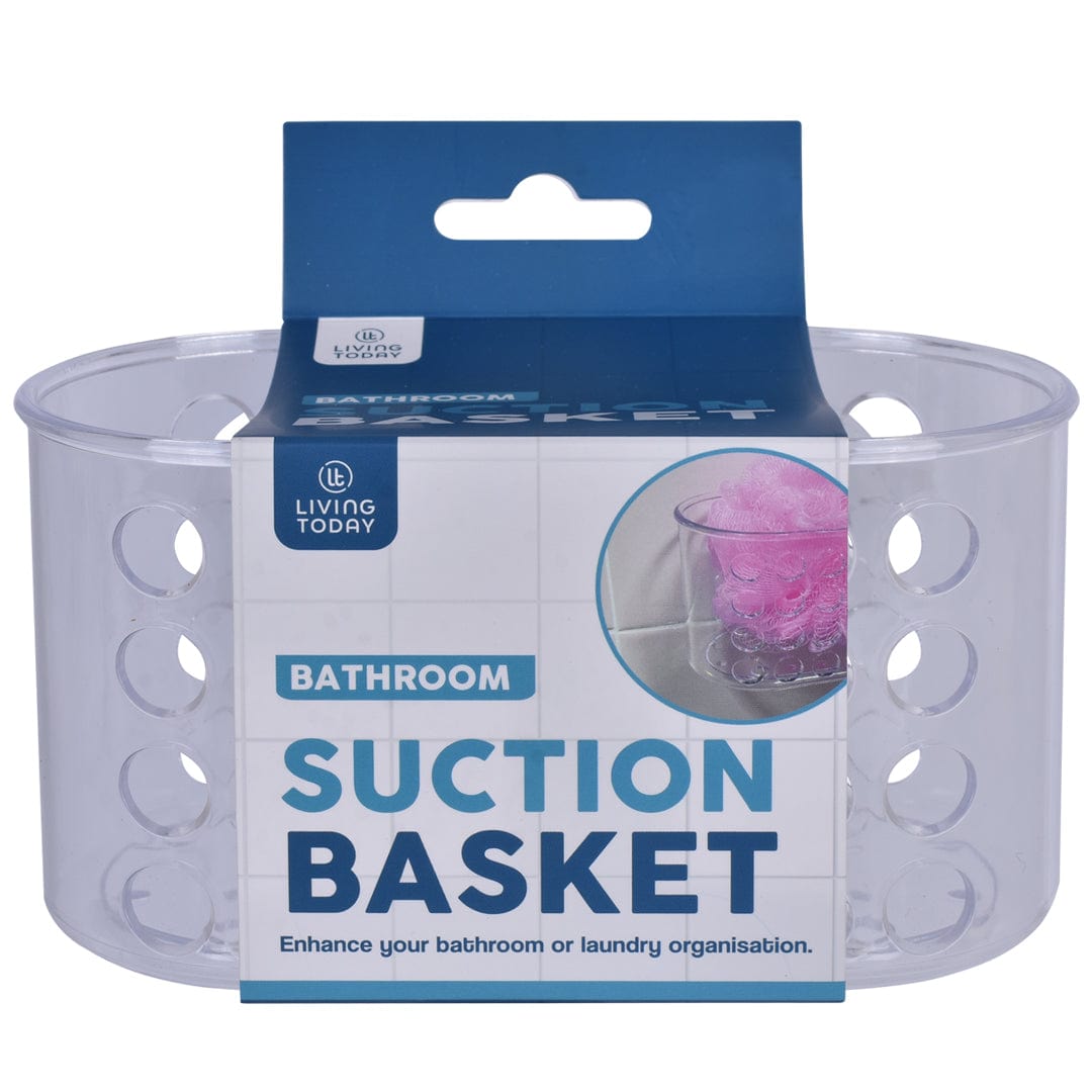 Small Shower Basket Soap Holder Kitchen Organizer with Suction Cups, 16 x 8 x 8 cm - SuperSaverAU - view 1