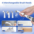 Premium Battery Operated Scrubber Brush with 4 Cleaning Heads
