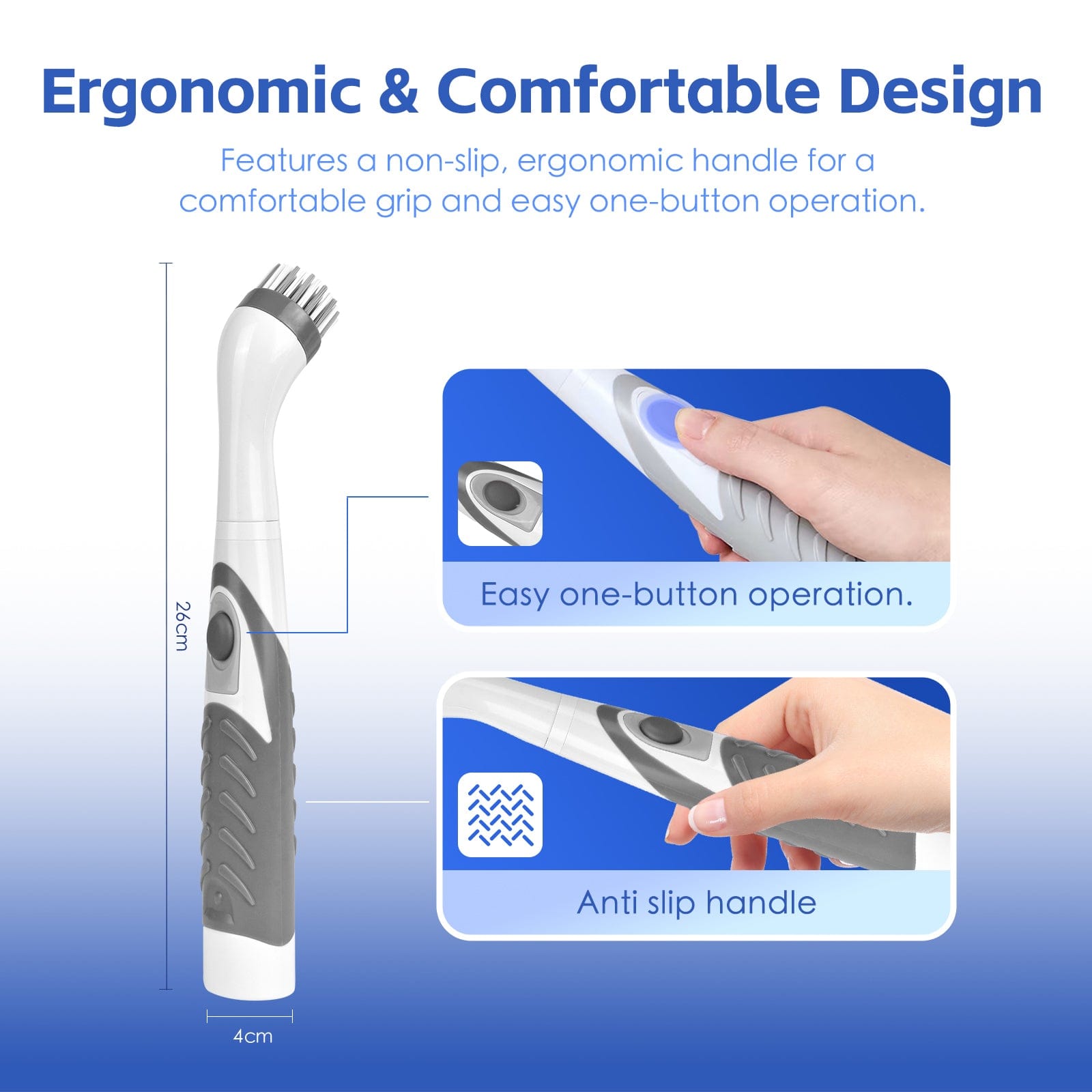 Premium Battery Operated Scrubber Brush with 4 Cleaning Heads