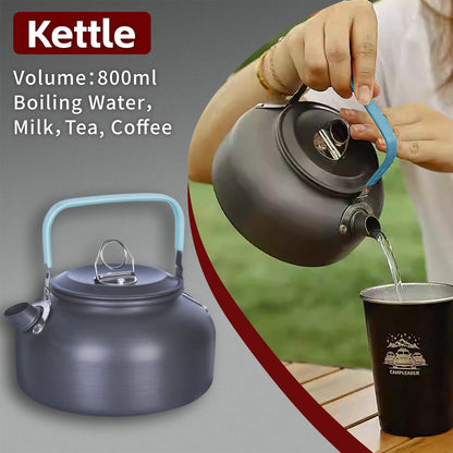 3Pcs Camping Cooking Set – Lightweight Anodised Aluminium Outdoor Cookware Kit with Heat-Resistant Handles