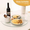 Clear Glass Lazy Susan 50cm - 360° Swivel, Durable Aluminium Base, Easy to Clean - SuperSaverAU - view 1