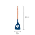 Premium Beechwood & Silicone Slotted Turner - Navy