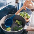 Navy Silicone Ladle with Beechwood Handle Heat Resistant Eco Friendly Kitchen Utensil