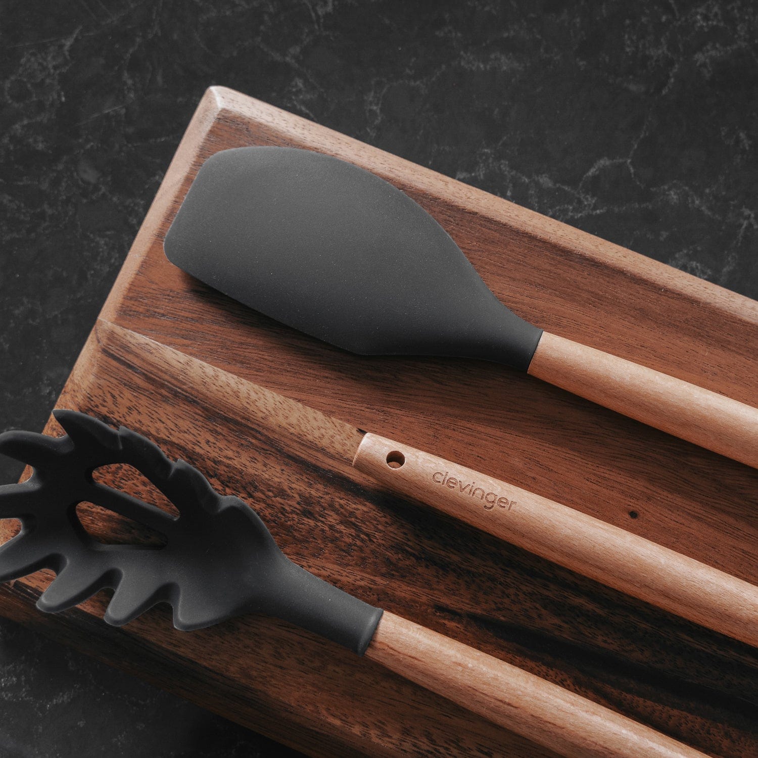 Eco-friendly Beechwood & Silicone Spatula 31 x 6 cm - Dishwasher Safe - SuperSaverAU - view 2