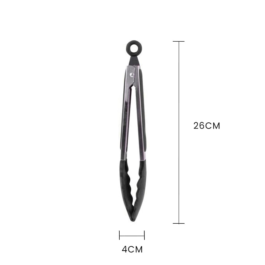 Eco-friendly Stainless Steel & Silicone Tongs 26 x 4 cm - Dishwasher Safe - SuperSaverAU - view 2