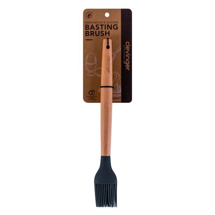 Eco-friendly Beechwood & Silicone Basting Brush, 27 x 4 cm, Dishwasher Safe - SuperSaverAU - view 1
