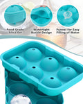 Easy Pop Silicone 6 Sphere Ice Cube Tray - 17x12x5 cm, Flexible, Durable - SuperSaverAU - view 3