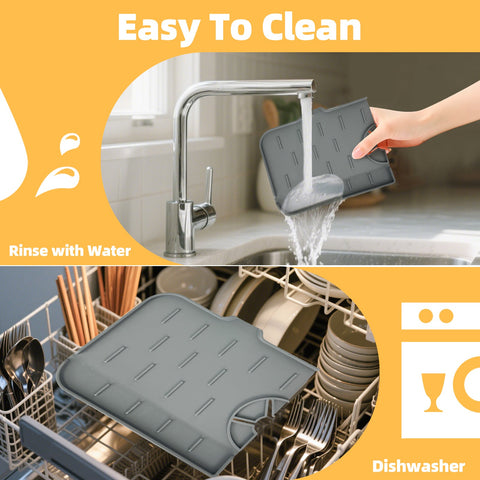 Silicone Faucet Handle Drip Tray, 36 × 14 × 0.6 cm, Safe & Durable, Easy to Clean - SuperSaverAU - view 1