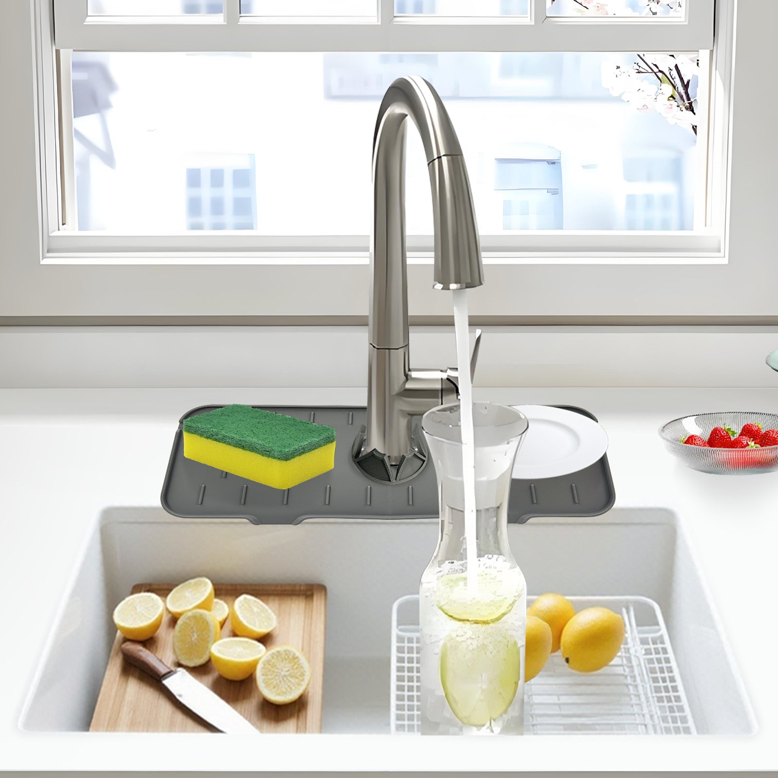 Silicone Faucet Handle Drip Tray, 36 × 14 × 0.6 cm, Safe & Durable, Easy to Clean - SuperSaverAU - view 4