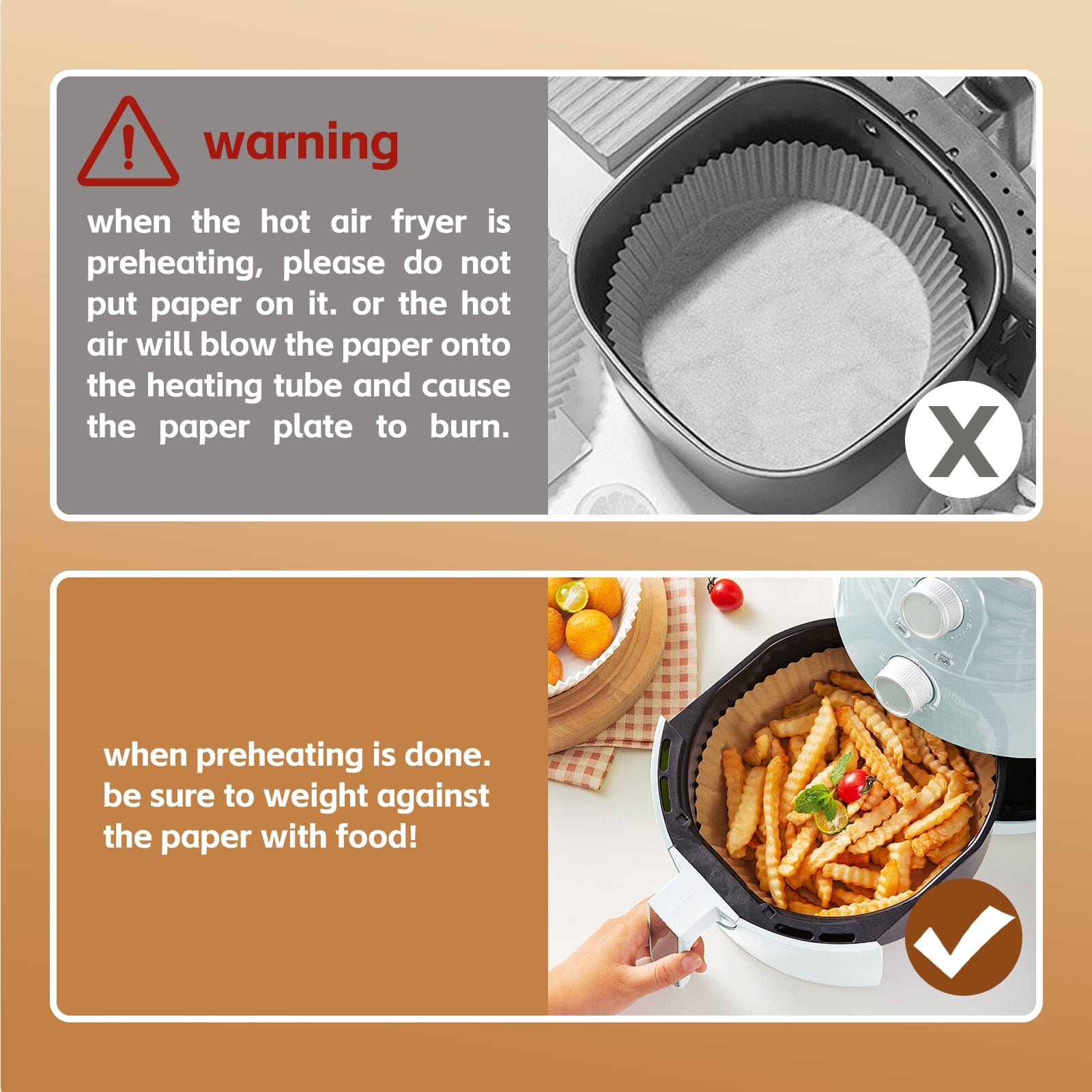 100 Pcs 20cm Round Disposable Unbleached Silicone Paper Air Fryer Liners, Heat Resistant - SuperSaverAU - view 3