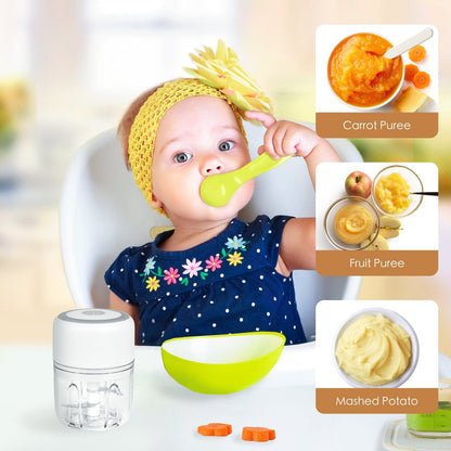 Cordless USB Rechargeable Mini Food Chopper 250ml - Easy One-Touch Operation