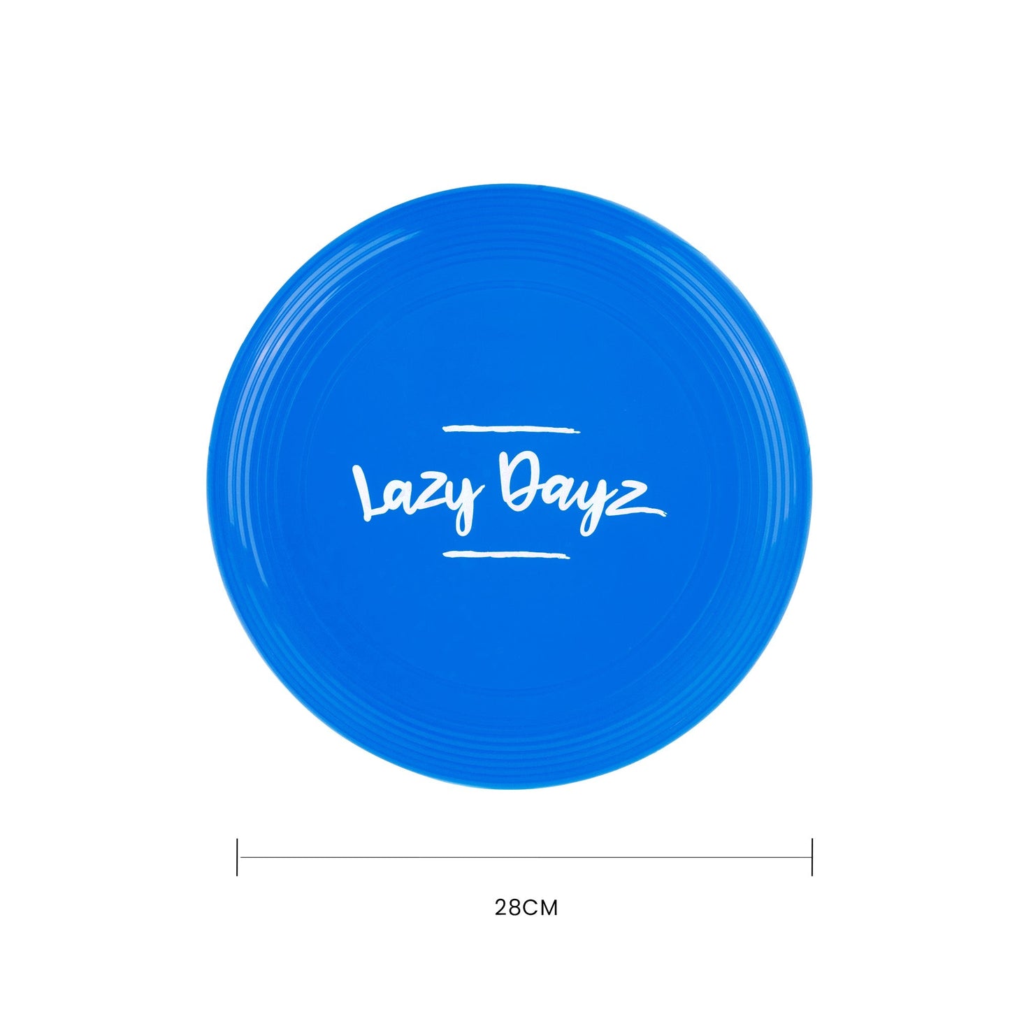 Lazy Dayz Jumbo Neon Beach Frisbee - Blue 28cm with Easy-Grip Edge