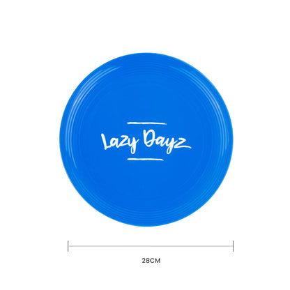 Lazy Dayz Jumbo Neon Beach Frisbee - Blue 28cm with Easy-Grip Edge