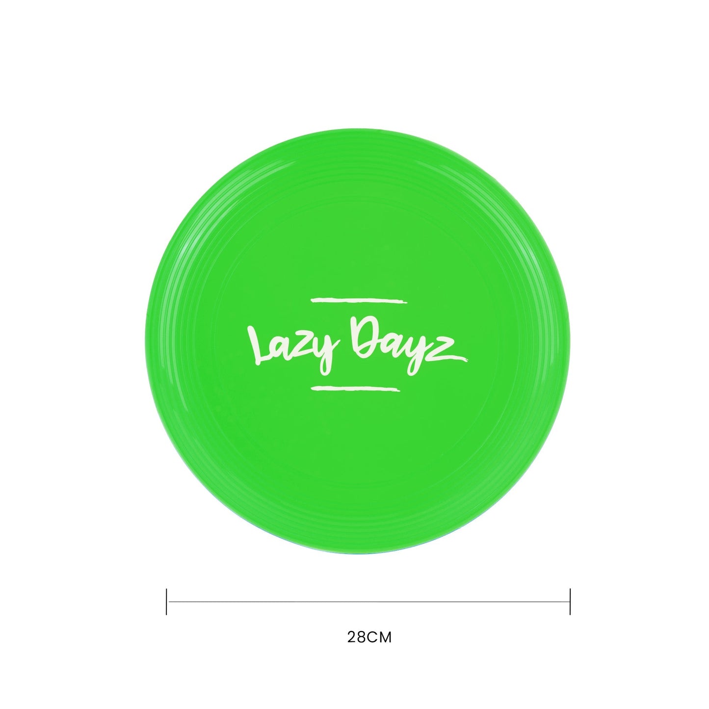 Lazy Dayz Jumbo Neon Beach Frisbee - Green 28cm with Easy-Grip Edge