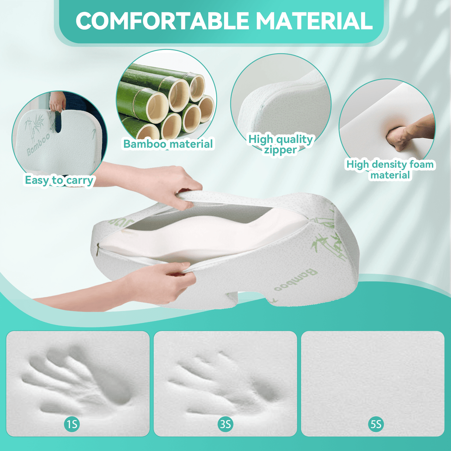 Memory Foam Seat & Lumbar Support Cushion Set - Ergonomic Back Relief