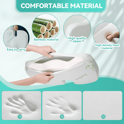 Memory Foam Seat & Lumbar Support Cushion Set - Ergonomic Back Relief