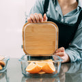 Premium Bamboo Lid Glass Food Containers – 700-800ml 6 Pack