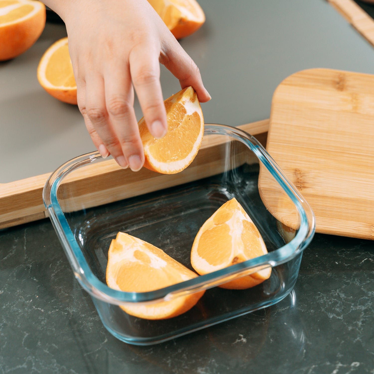 Premium Bamboo Lid Glass Food Containers – 700-800ml 6 Pack