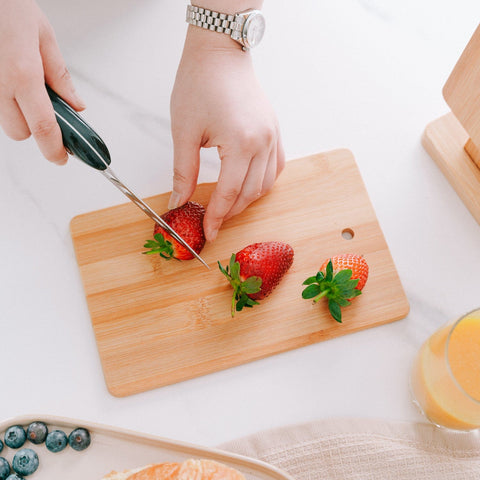 Bamboo 4 Piece Chopping Block Set with Display Stand, Eco-Friendly & Durable - SuperSaverAU - view 2
